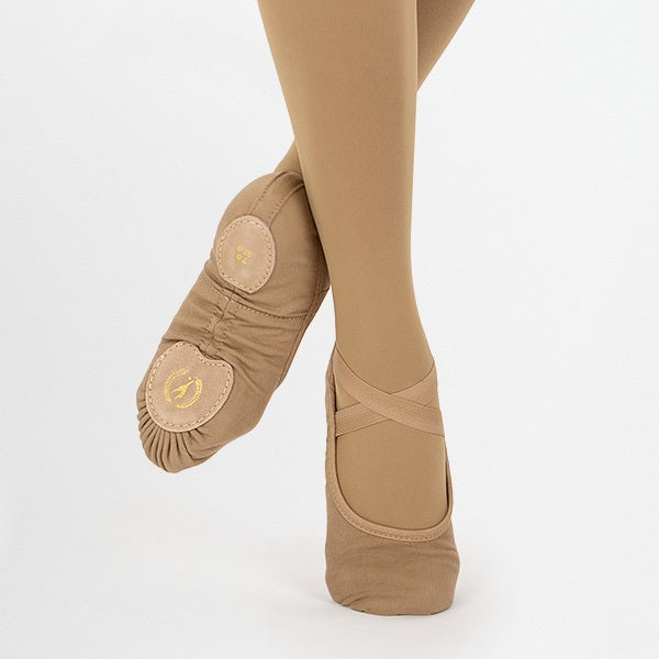 Eurotard A1004 Adult Tan Assemble Split Sole Canvas Ballet Shoes